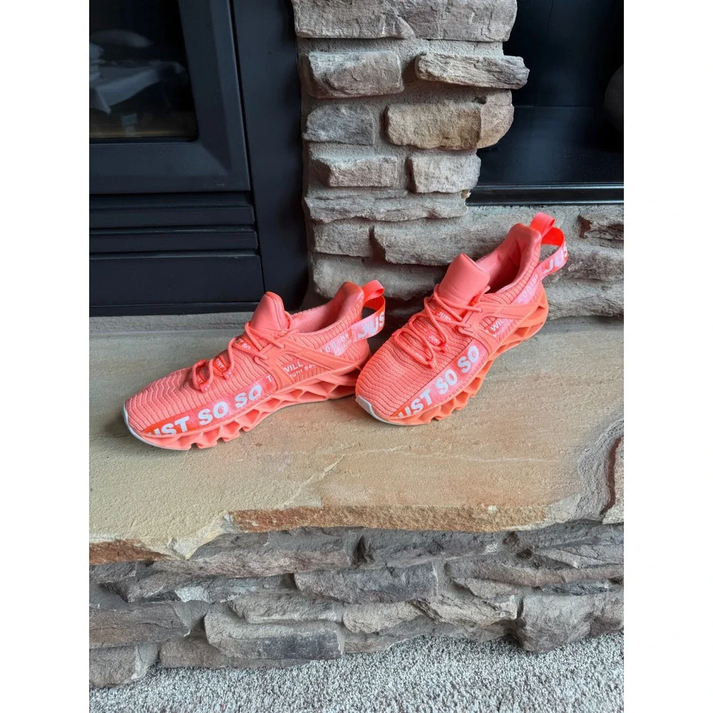Just So So Womens Running Shoes Neon Orange Coral Blade Sneakers Size 40 Bright